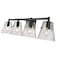 Z-Lite Analia Vanity, 4-Light, 36 In.W x 7.5 In.L x 9.25 In.H, Matte Black/Clear Ribbed 1101-4V-MB - alternate 2
